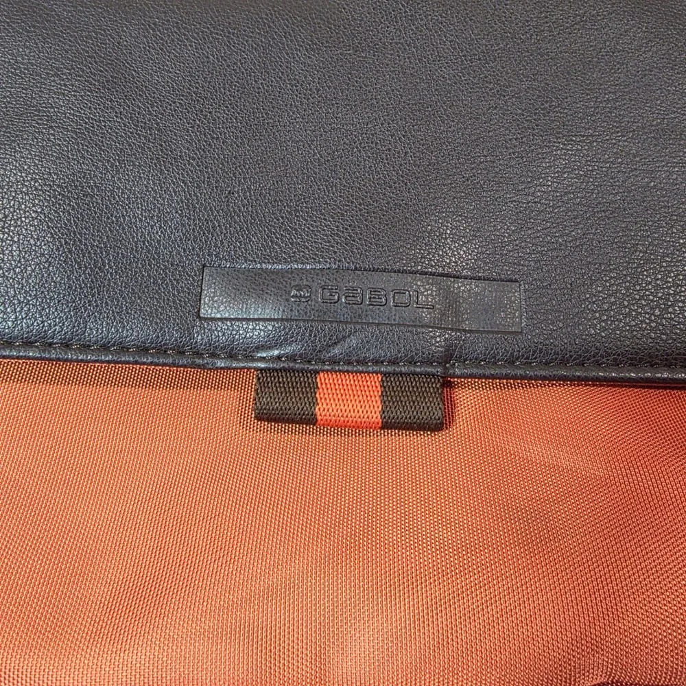 Gabol Spain Messenger Bag Leather Flap Orange Dark Brown Crossbody Adjustable